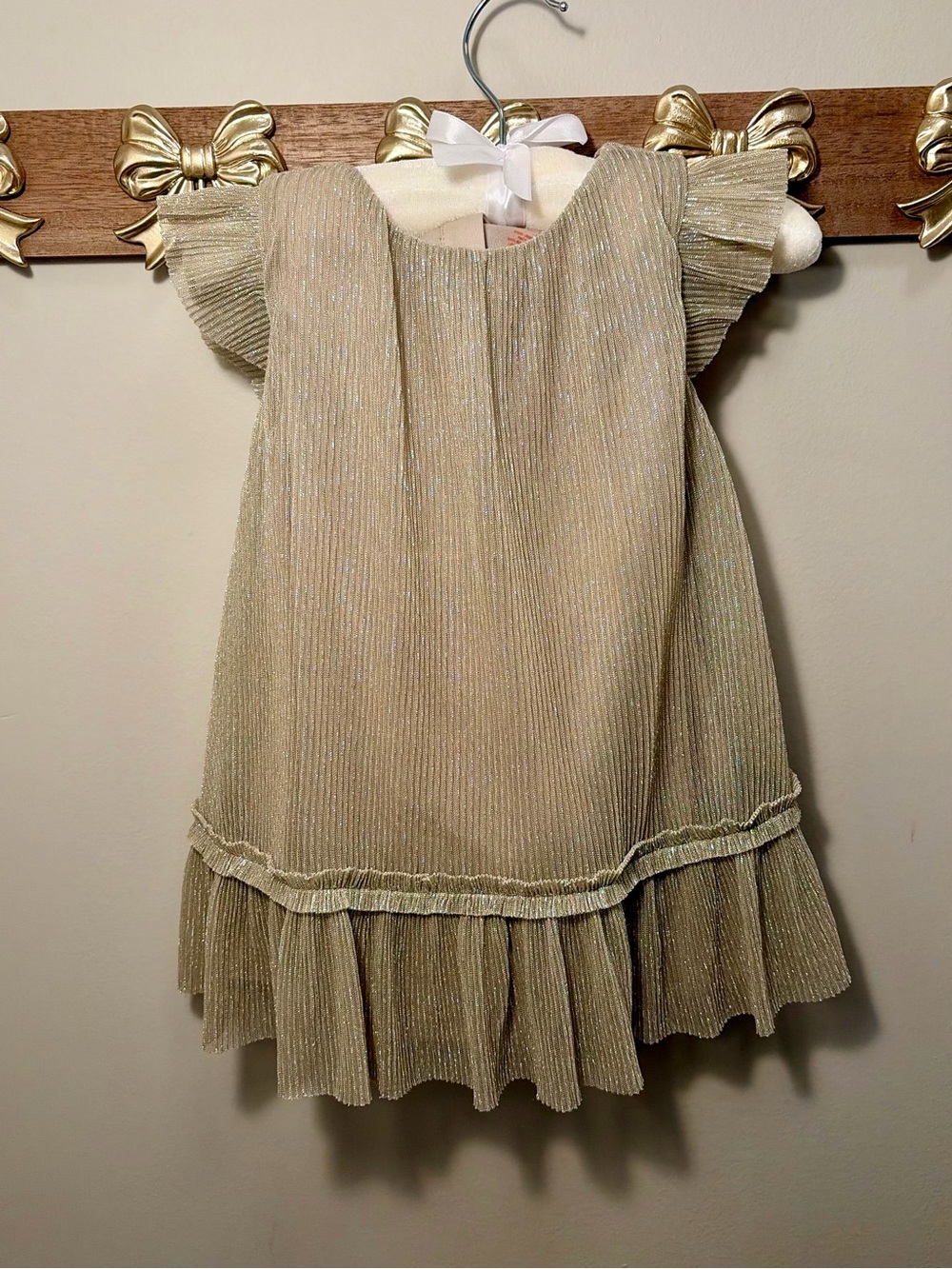 Cat & Jack Shimmery Gold Toddler Girls Party Dress